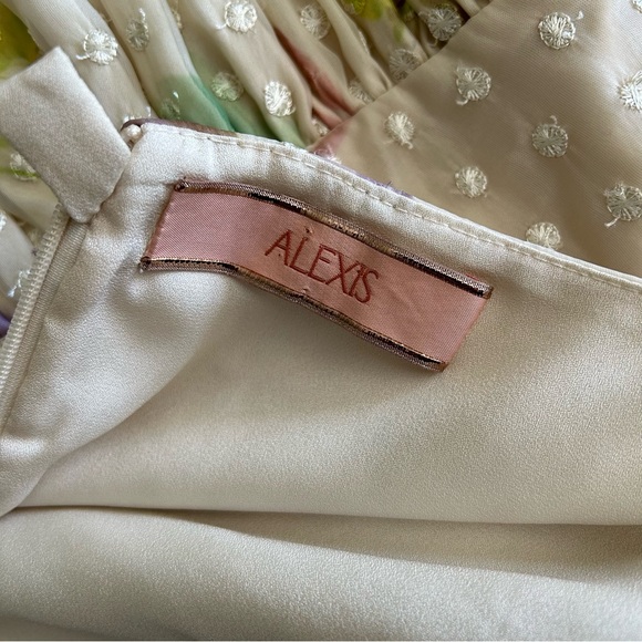 Alexis Pheobe Floral Embroidered Mini Skirt - Cream and Purple RARE HTF - Picture 3 of 16